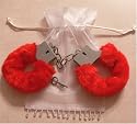 Furry Handcuffs with Gift Bag (red)