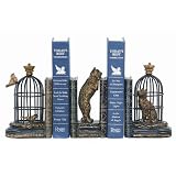Cat and Birds Bookends