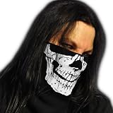 WINDMASK Fleece Ski Snwoboard Biker Motorrad Schal Scarf Maske Bandana - Skull Face Totenkopf