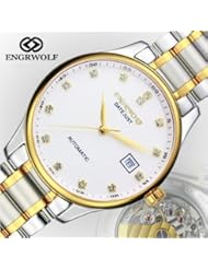 Mens Two-Tone 18k Gold Stainless Steel Datejust Business Wrist Watch Diamond IGN