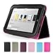 GMYLE(TM) Black PU Leather Hot Pink Interior Slim Folio Magnetic Flip Stand Case Cover with Sleep/ Wake Function for Barnes & Noble Nook HD 7