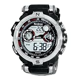 Armitron Mens 408231RDGY Silver-Tone and Black
