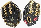 12 3/4 HOH Gold Glove Series Black Outfield Baseball Glove from Rawlings - (Worn on Left Hand)