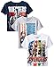 Marvel Little Boys' 3-Pack T-Shirt, Navy/Gray/White, 7