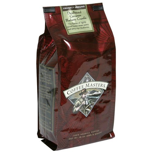 Coffee Masters Flavored Coffee, Cinnamon Bueberry Crumble Decaffeinated, Ground, 12-Ounce Bags (Pack of 4)