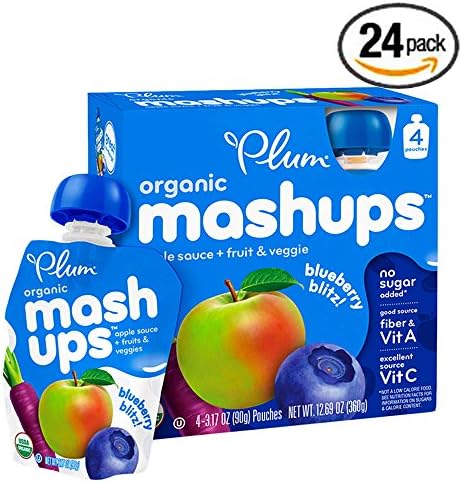 Plum Organics Second Blends, Blueberry Purple Carrot Apple, 3.17 Ounce (Pack of 24) (Blueberry Value Pack)