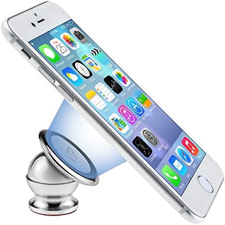 Car Mount, Runshion 360 Degrees Universal Magnetic Car Phone Holder, For All Vehicles|Galaxy S7 S6 Edge Plus Note5 LG iPhone 5S 6S Plus Nexus 5x Installs on Any Flat Surface（silver）
