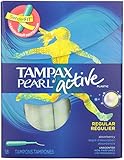 Tampax Regular Absorbency, Unscented Plastic Applicator Tampons, 18 Count