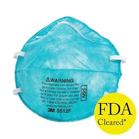 Click here to buy 8612F 3M N95 FDA Cleared Particulate Flu Protection Respirator (10 Masks) by 3M.