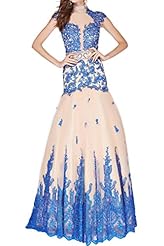 Tulle Mermaid High-Neck Lace Vintage Evening Dress/Prom Dress 