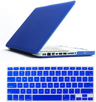 Treasure Valley - 2 In 1 Laptop Dark Blue Slim Hard Case Cover Plus Matching Color Keyboard Cover Skin Protector For Apple MacBook Pro 13-Inch Frosted Matte Rubberized See Thru Hardshell Snap On Case For Apple Pro 13.3" Inch Model A1278 Plus Silicon Keyboard Skin Cover 13-Inch