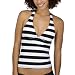 Xhilaration® Juniors Black and White Stripe Tankini Swim Top