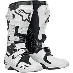 Alpinestars Tech 10 Men's Dirt Bike Motorcycle Boots - White/Black