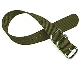18mm Zulu 2 Ring Military Green Nylon Watch Strap