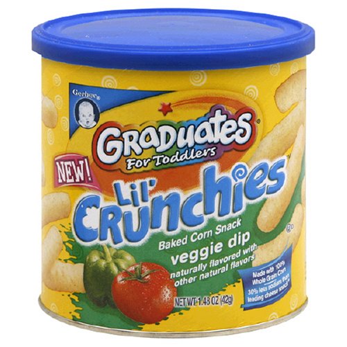 Gerber Graduates Lil' Crunchies, Veggie Dip, 1.48-Ounce Canisters (Pack of 6)