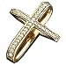 14K Yellow Gold Hallowed Diamond Cross Pendant