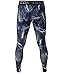 COOLOMG Compression Pants GYM Running Tights Length Pants Leggings For Men Youth Boy Blue Lightning M