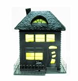 Tag Halloween Metal Spooky House Tealight Candle Holder, Rustic Finish, 12-Inches Tall x 10.625-Inches x 9-Inches