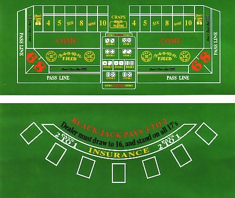 Reversible Blackjack and Craps Casino Layout