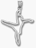 Pierced Dancer Silhouette Pendant - Sterling Silver Jewelry
