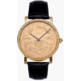 Corum Coin 18kt Yellow Gold Coin Black Mens Watch 082-355-56-0001 by Corum