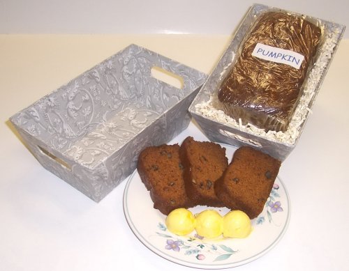 Scott's Cakes Pumpkin Bread in a Grey Victorian Tray by Scott's Cakes