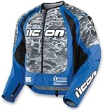 Icon Mens Merc Stage 3 Motorcycle Jacket Blue XXXL