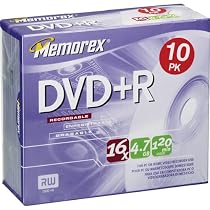 Memorex 4.7Gb/16x DVD+R (10-Pack Slim Case)