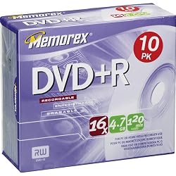 Memorex 4.7Gb/16x DVD+R (10-Pack Slim Case)