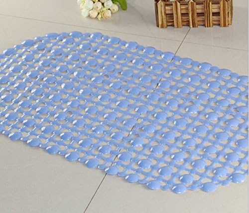 Classical Chinese Style Anti Slip Bath Mat, Mildew Resistant Waterproof Plastic Bathroom Rugs, Oval, 27x14.5 inches(68x37cm) (Light Purple)