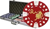 Horoscope Zodiac Leo 500 poker chip set w/Aluminum Case, 2 Decks of Cards, & 6 Dealer Buttons
