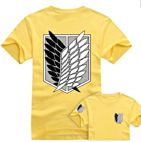 Animeblooms - Attack on Titan Shingeki No Kyojin Survey Corps Yellow T-shirt XXL