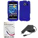 GTMax Rapid Car Charger w/ IC Chip + Blue Rubberized Hard Cover Case + LCD Screen Protector for Verizon LG Vortex VS660