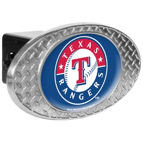 MLB Texas Rangers Metal Diamond Plate Trailer Hitch Cover
