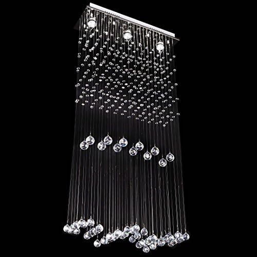 Contempo Collection - Contemporary Chandelier - Crystal Rain Drop