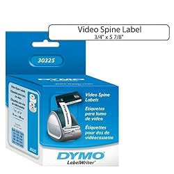 DYMO VHS Spine Labels for Dymo-Seiko Label Printer (White) (75/Roll 2-Rolls)