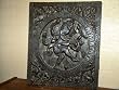 GANESHA DANCING ANTIQUE CARVED WALL PANEL INDIA ART 28"
