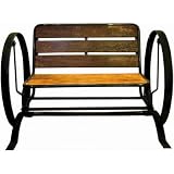 Iron Glider Teak Wood Bench