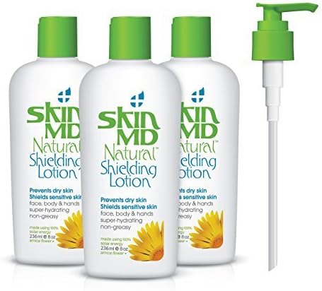 Skin MD Natural Shielding Lotion for Face, Body & Hands 8oz - 3 Pack - Helps with Eczema & Psoriasis! The natural dry skin remedy to the things that dry your skin.... by Skin MD Natural Shielding Lotion
