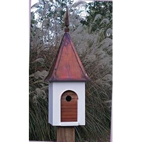 Heartwood French Villa Birdhouse, White with Brown Patina Roof by 
