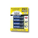 Pro Series High Capacity AA 2700mAh Rechargeable NiMH Battery 4-PACK for Kodak EasyShare Z1275 Z885 Z712 IS C613 C503 C653 C703 C433 C743 C875 C643 C533 C530 C663 C310 C330 C360 C300 C340 Z710 CX 7330 4230 4330 6340 6440 7220 4200 Digital Camera