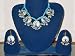 Jewelry Set-bollywood Style Lac Blue Hand Made Necklace Set and Earrings in Multi Beads-3pc Set (Brand New) Free Shipping