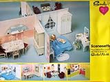 Barbie Doll Size SINDY SCENESETTER 4 Beautiful Rooms Set The Scene (1978 Marx)