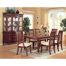 9-Piece Dining Room Furniture Set in Rich Cherry - Coaster