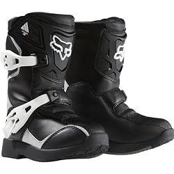 Fox Racing Pee Wee Comp 5K Youth Boys Dirt Bike Motorcycle Boots - Black/Silver
