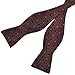 PenSee Mens Self Bow Tie Dark Red and White Dot Jacquard Woven Silk Bow Ties