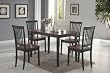 Coaster 5-Piece Dining Set, Table Top with 4 Chairs, Dirty Oak and black