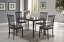 Coaster 5-Piece Dining Set, Table Top with 4 Chairs, Dirty Oak and black