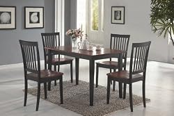 Buy Coaster 5-Piece Dining Set Table Top with 4 Chairs Black and Cherry Cheap