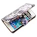 Bfun Packing Cool Flowers Floral Skull Card Slot Wallet Leather Cover Case for 4.7 Apple iPhone 6 6s
